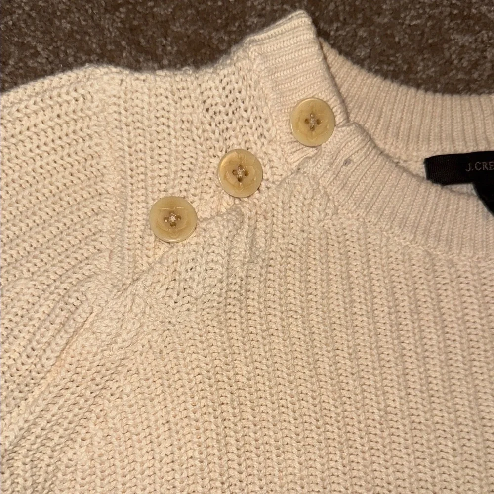 J. Crew Cream Button-Accent Sweater - size XXS. E